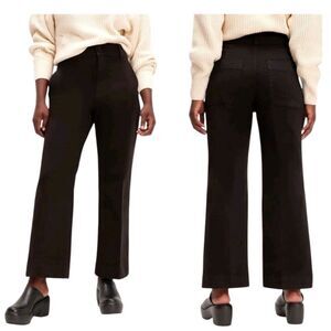 Everlane The Organic Kick Flare High Rise Ankle Pant Black Women Size 6